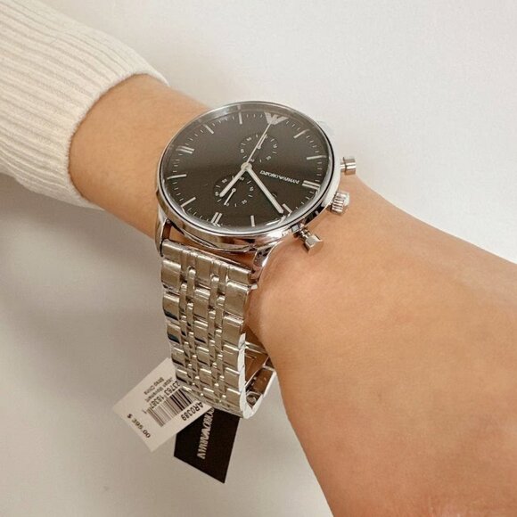 Emporio Armani AR0389 Men's Chronograph Stainless Steel Watch - Picture 2 of 5